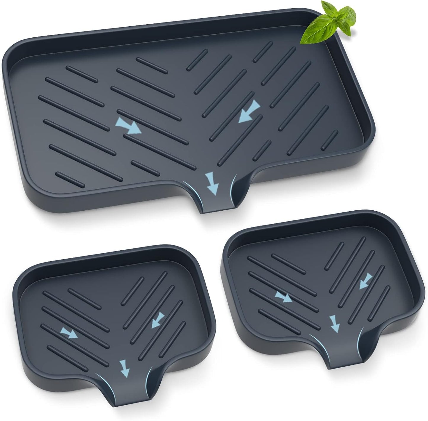 Kitchen Soap Tray,Kitchen Sink Tray Sponge Tray Kitchen Sponge Holder Self Draining Premium Silicone Soap Holder for Bathroom Counter Sink Caddy Organizer for Dish Soap Bottle,Soap Dispenser