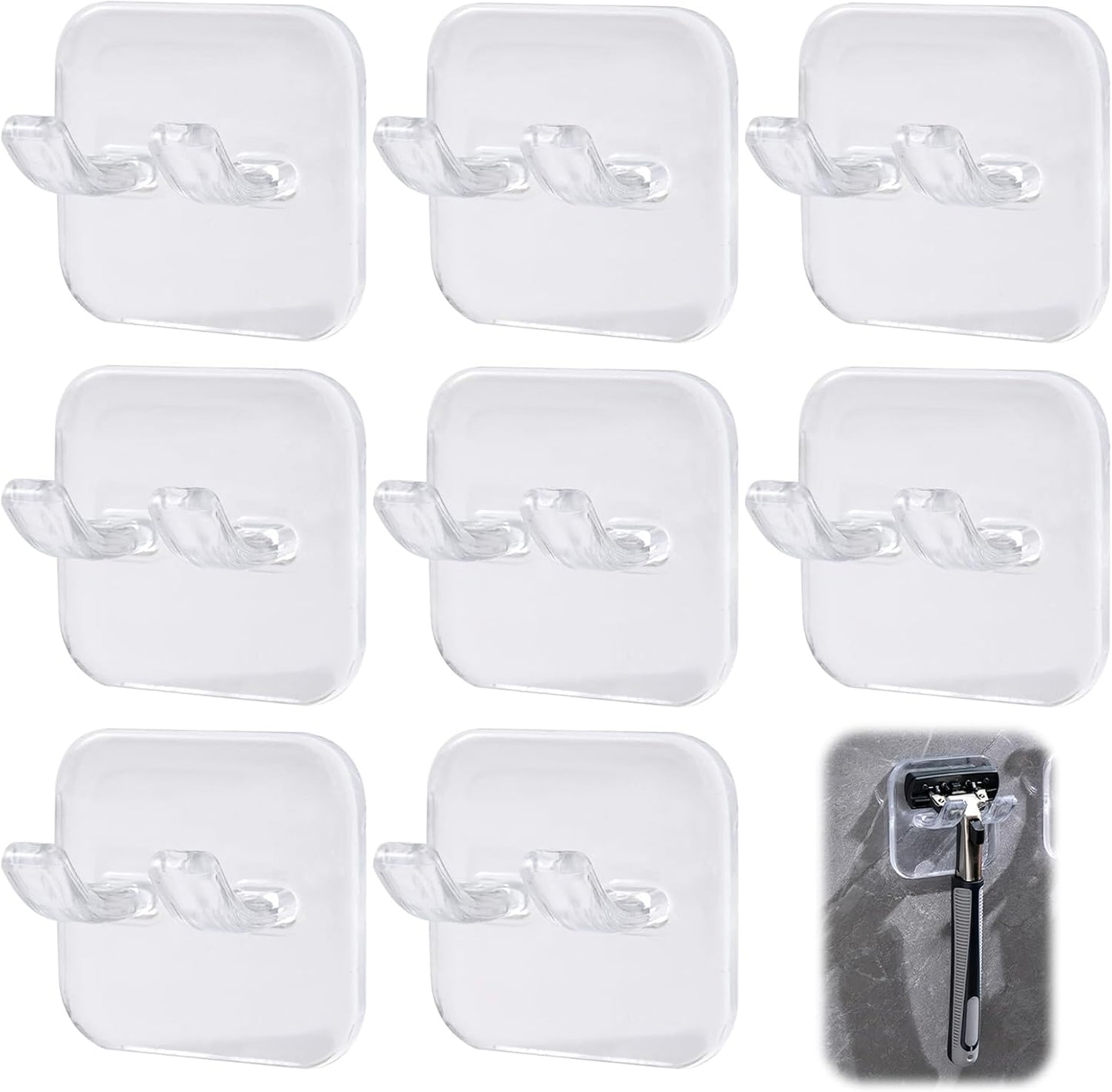 4 Pcs Gold Razor Loofah Holder for Shower Self Adhesive Waterproof Shaver Hooks Waterproof for wall Metal Heavy Duty Utility Storage Hanger Hooks Holder for Towels Accessories Kitchen Bathroom (Gold)
