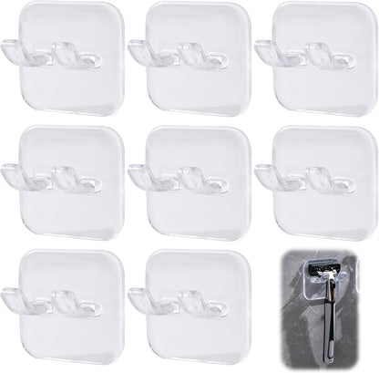 4 Pcs Gold Razor Loofah Holder for Shower Self Adhesive Waterproof Shaver Hooks Waterproof for wall Metal Heavy Duty Utility Storage Hanger Hooks Holder for Towels Accessories Kitchen Bathroom (Gold)