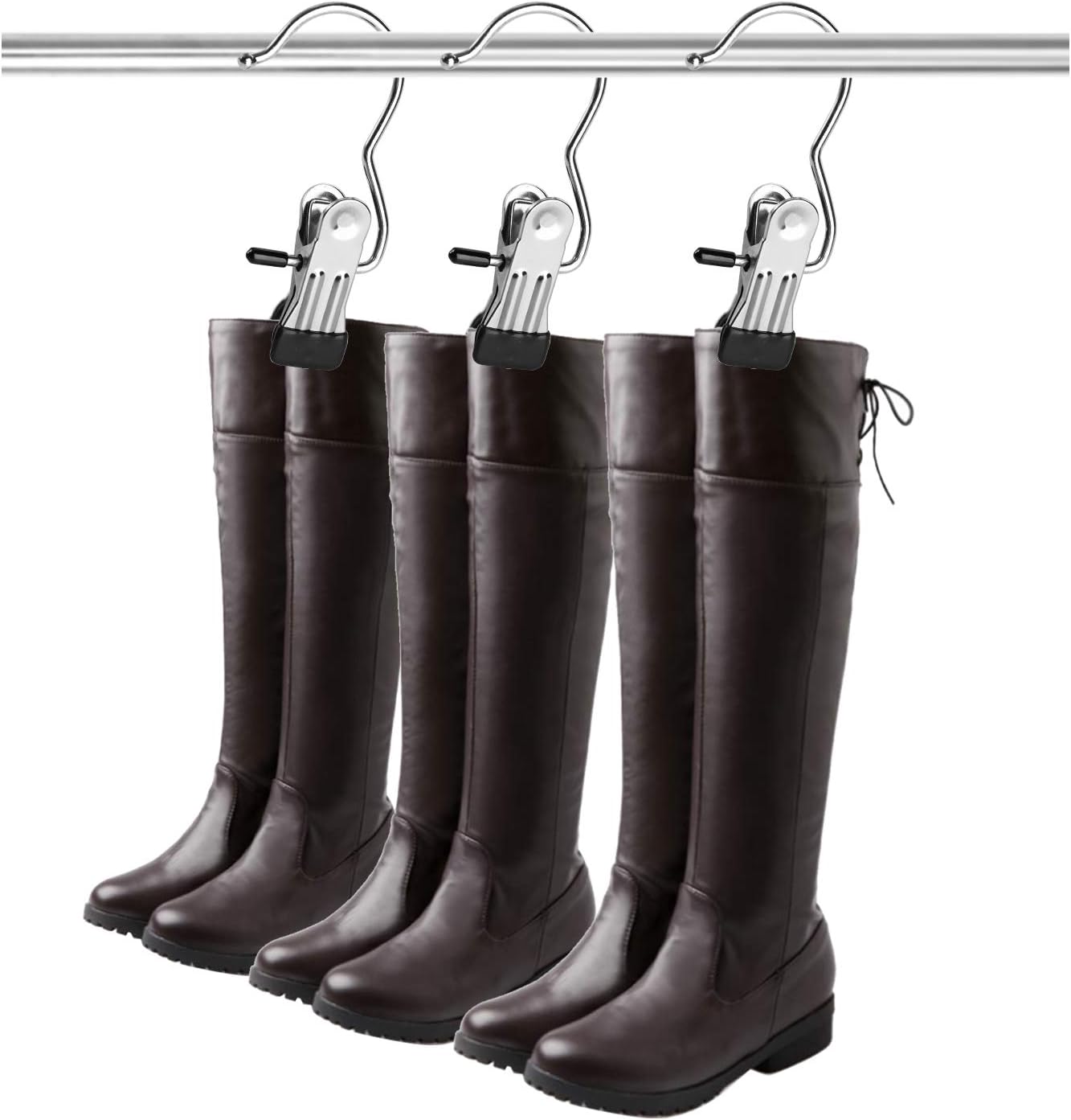 Tosnail 40 Pieces Boot Hanger Clips, Stainless Steel Laundry Hooks, Closet Hanging Clips, Space Saving for Jeans, Hats, Tall Boots, Towels
