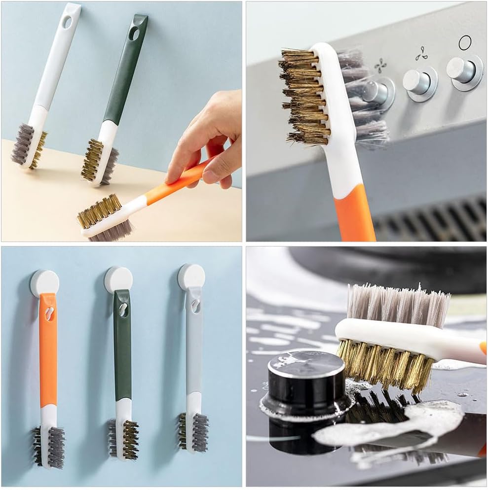 Alipis 3pcs Brush for Gas Stove Double-end Kitchen Countertop Cleaner Lightweight Sturdy Design for Efficient Removal for Home and Restaurant Use