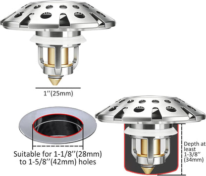 AzWzz Bathroom Sink Stopper,Sink Hair Catcher,Bathroom Sink Drain Strainer Pop Up Drain Cover Plug,Universal for 1.1 to 1.65in Sink Drain Hole