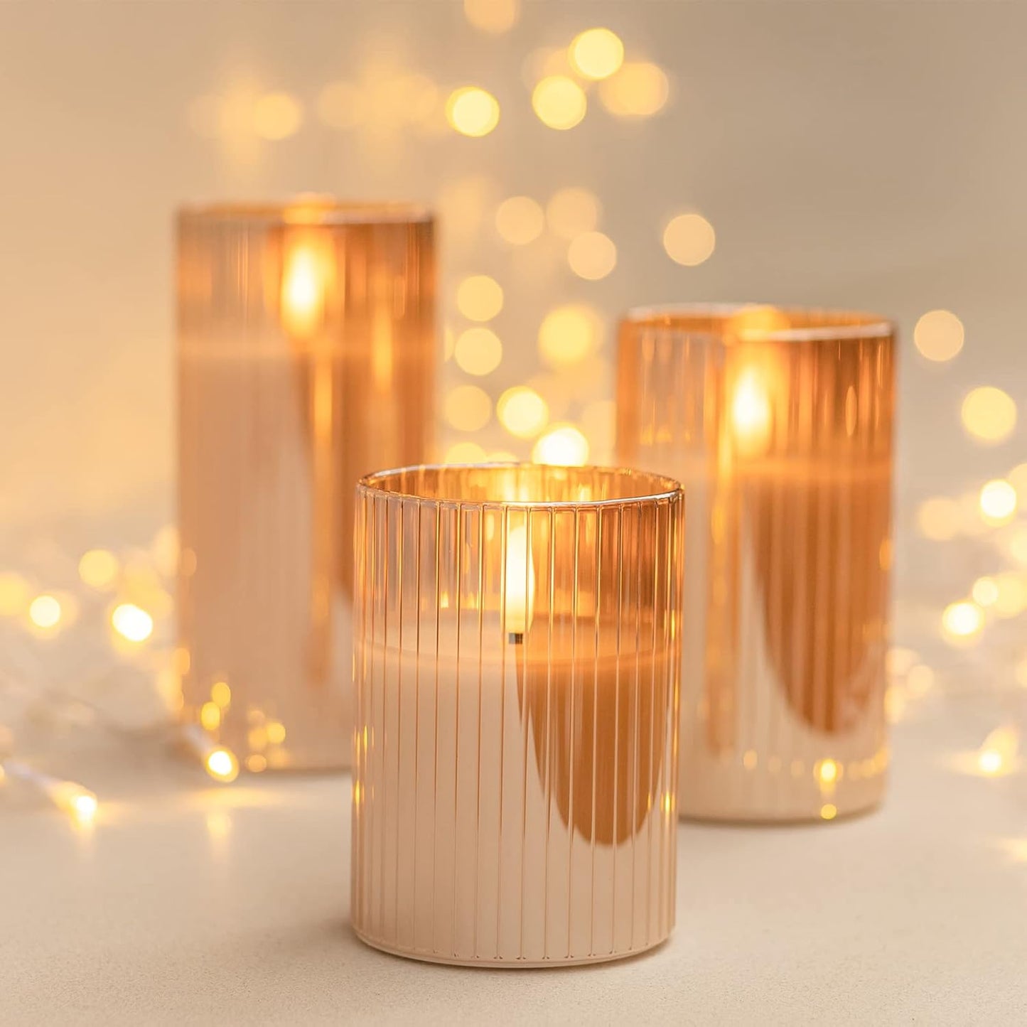 ANGELLOONG Flickering Flameless Candles, Realistic Battery Operated Candles with Remote and Timer, Set of 3 LED Candles for Room Fall Home Wedding Decor Centerpieces Table Party Valentines Decorations