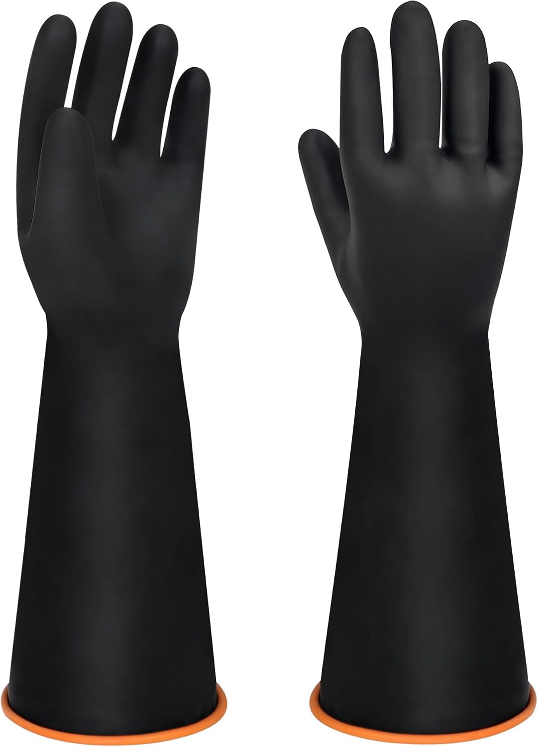 18" XL Size Latex Chemical Resistant Gloves, Reusable Heavy Duty Long Rubber Glove Dishwashing Gloves, Industrial Safety Glove for Men, Forearm Protection Waterproof Resist Strong Acid, Alkali, Oil'