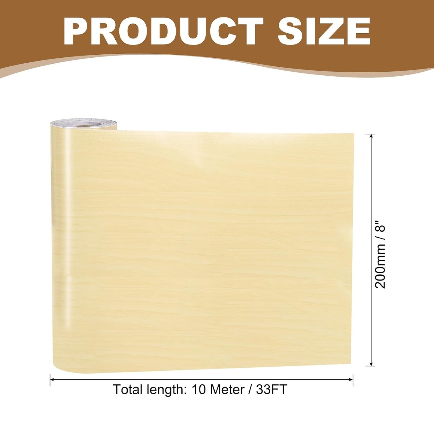 PATIKIL Self Adhesive Wood Grain Repair Tape 33'x 3", Multi-Use Realistic Wood Grain Repair Patch for Furniture Floor Door Table Chair Windows Handicraft DIY, Yellow Teak