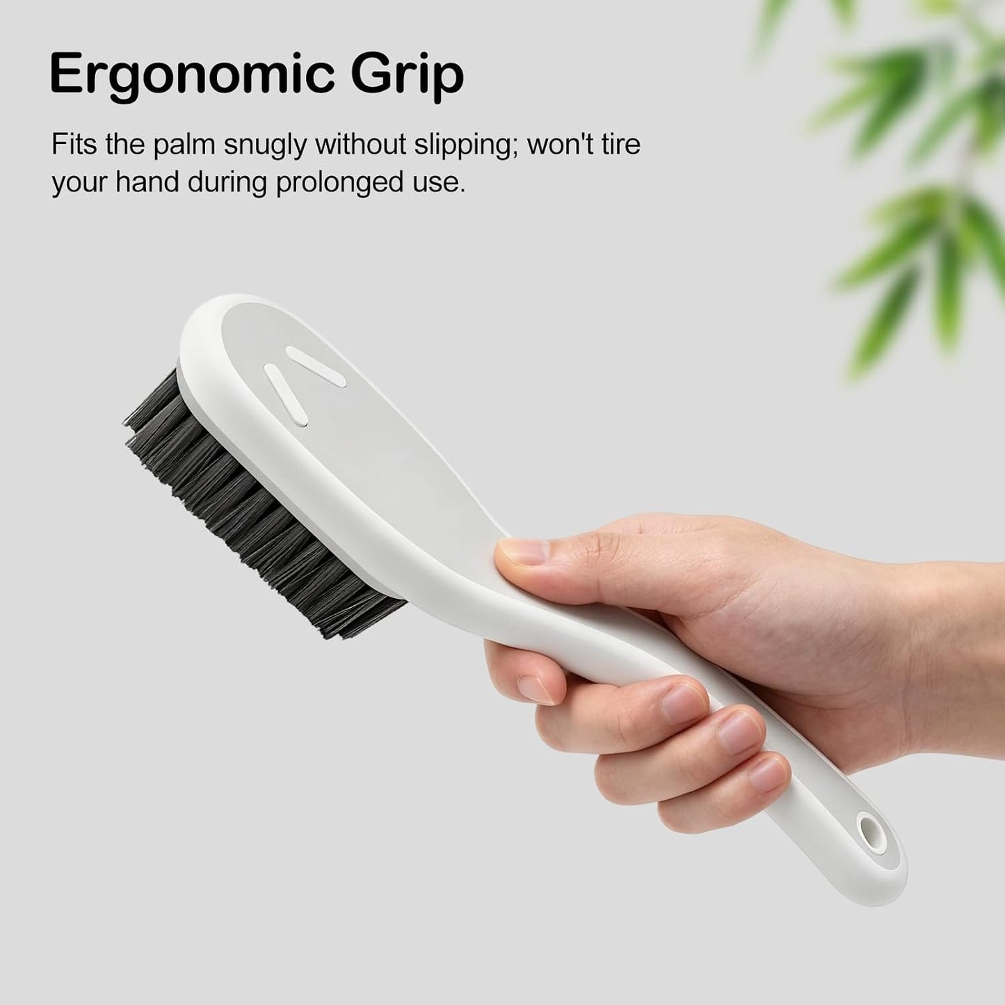 SetSail Soft Bristle Scrub Cleaning Brush 3 Pack Anti- Slip Stain Remover Laundry Brush for Clothes Easy to Grip Small Fabric Cleaning Brush Household Cleaning for Shoes，Carpet, Bathroom Grey White.