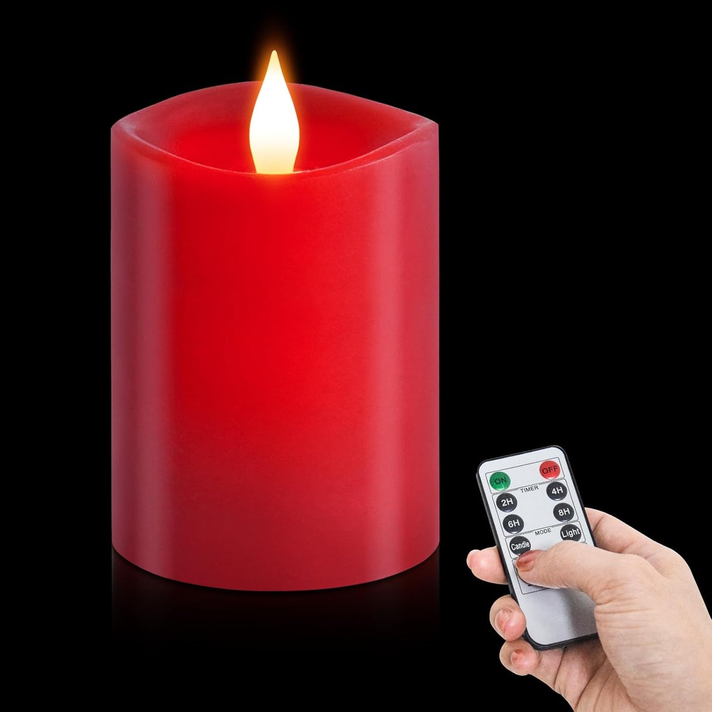 3x4 Flickering Flameless Candles Set of 3,Real Wax Pillar LED Candles,with Timer,4 inch Flameless Candles with Remote,for Party Wedding Holiday Home Decor,Ivory