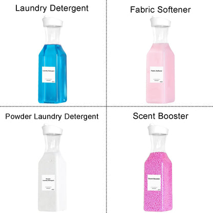 50 OZ Liquid Laundry Detergent Dispenser, Plastic Detergent Container for Organizing, Fabric Softener and Soap Dispenser, Powder Organizer for Laundry Room, 2 Pack