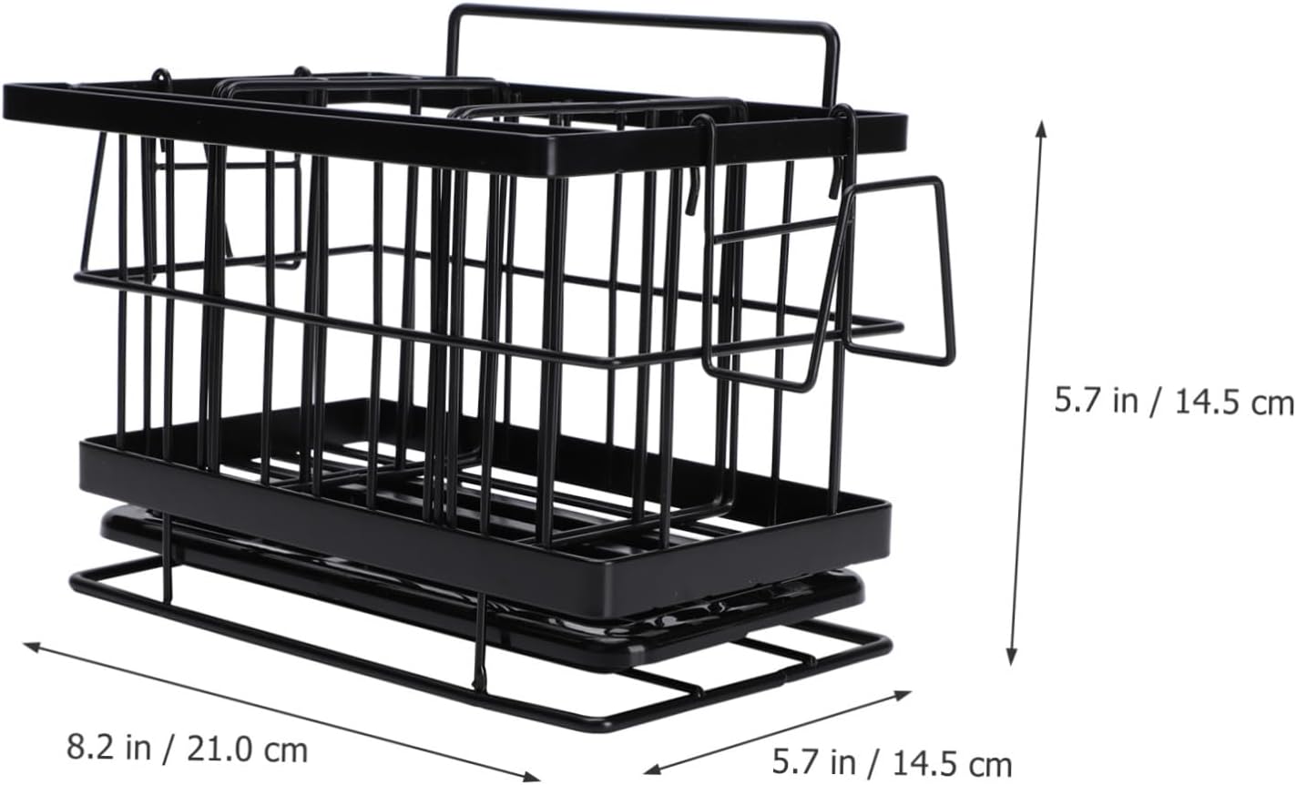 Holibanna 1pc Stainless Steel Wall-mounted Organizer Rack for Kitchen Bathroom Adjustable Sink Drain Holder for Sponges Cloths and Cleaning Tools Easy to Install Space-saving Design