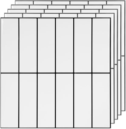 Peel and Stick Subway Backsplash Tiles, 5 Pack, 12 x 12 in, Almond | extra thick 3D wall panels, heat and water resistant wall panels, easy DIY kitchen, bathroom, laundry, fireplace wall décor