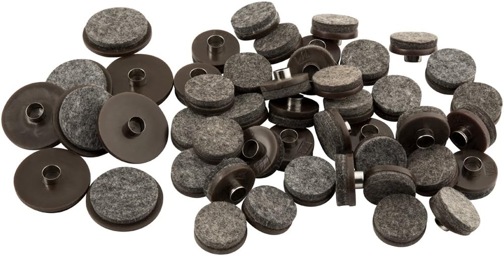 softtouch 7/8" Round Nail On Heavy Duty Felt Furniture Pads for Wood Furniture, Protect Hard Floor Surfaces from Scratches, Brown (8 Pack)