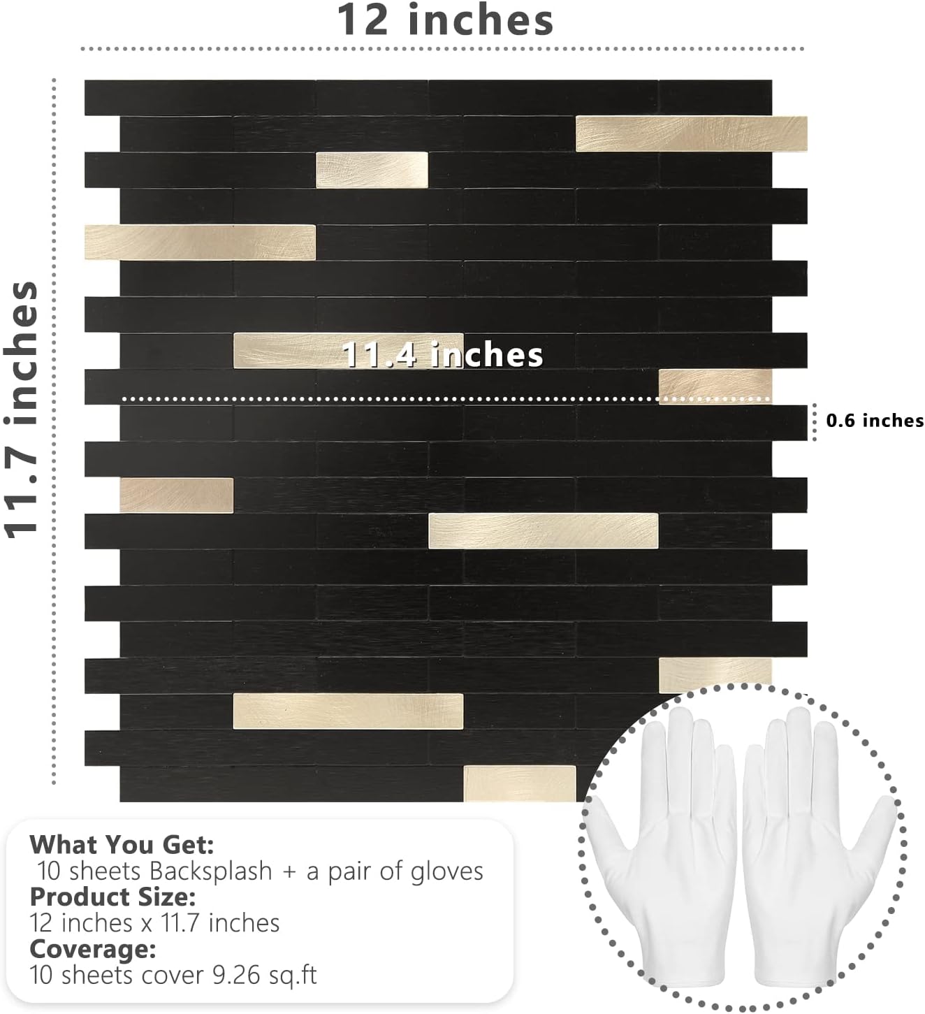 STICKGOO Peel and Stick Backsplash Tile, Stick on Backsplash for Kitchen and Bathroom, Volakas White Look PVC Mixed Metal Silver Self Adhesive Wall Tiles(Sample)