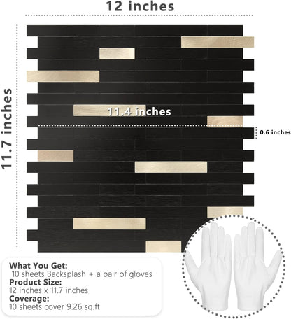 STICKGOO Peel and Stick Backsplash Tile, Stick on Backsplash for Kitchen and Bathroom, Volakas White Look PVC Mixed Metal Silver Self Adhesive Wall Tiles(Sample)