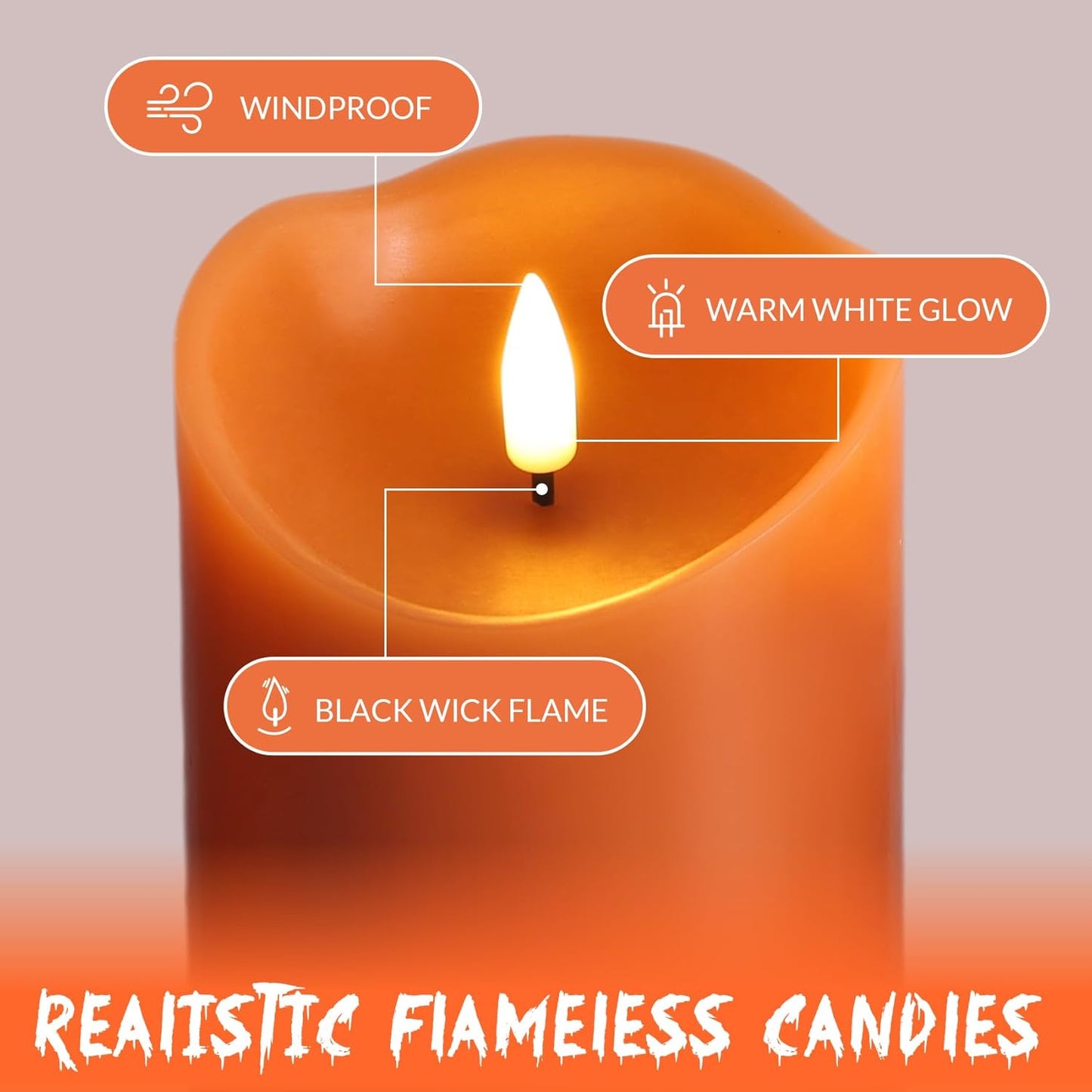 Eywamage Ivory Flameless Pillar Candles with Remote, Flickering Realistic LED Battery Wax Candles Set of 3, Φ 3" H 4" 5" 6"