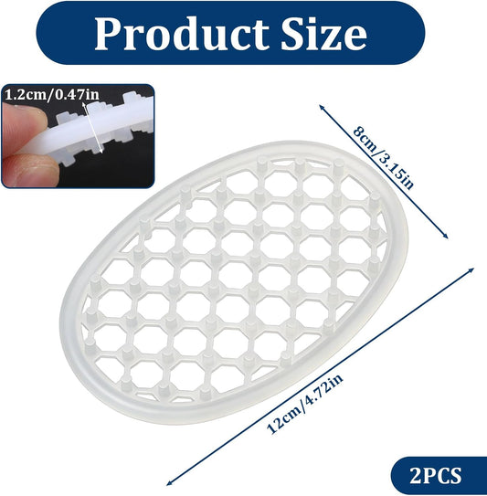 2 Pcs Soap Dish with Drainage Holes, Silicone Soap Holder | Clear Bar Holder Tray, Self Draining Soaps Saver for Shower, Anti-Slip Soaps Container for Bathroom, Shower, Kitchen