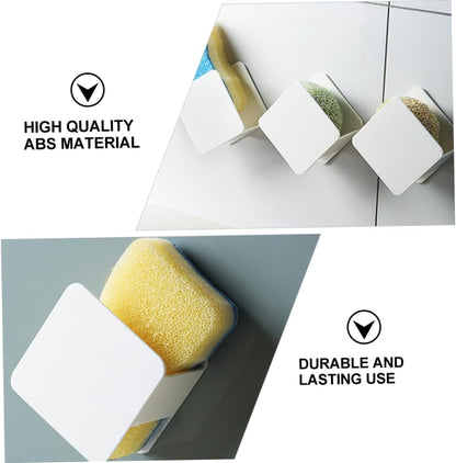 2pcs Wall-Mounted Sponge Drain Rack for Kitchen Sink Quick-Drying Storage Holder for Dishcloths and Cleaning Sponges No-Drill Material Design