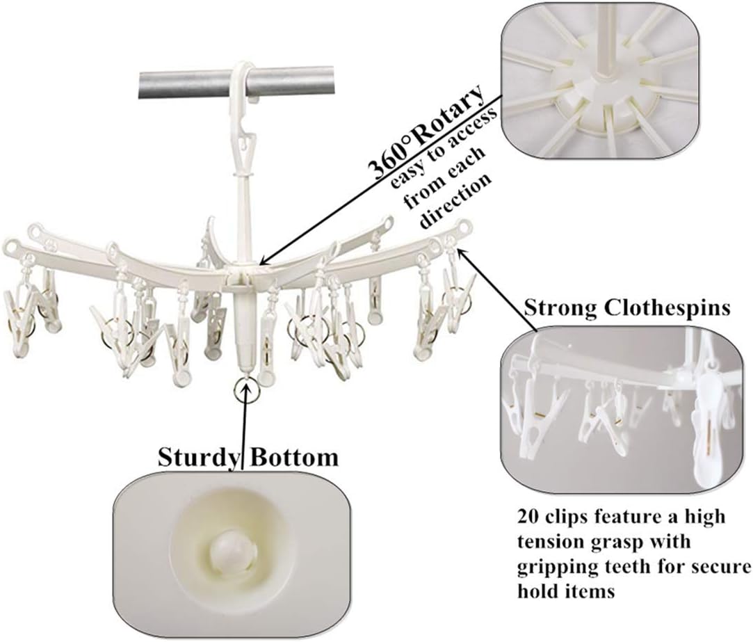 DurReus Reusable Stainless steel Drying Rack Laundry Drip Hanger 8 Clips Closet Organizer for Hanging Lingerie,Underwear,Clothes Disapers,Mitten,Socks,Hats,Bras,Skirts,Scaf