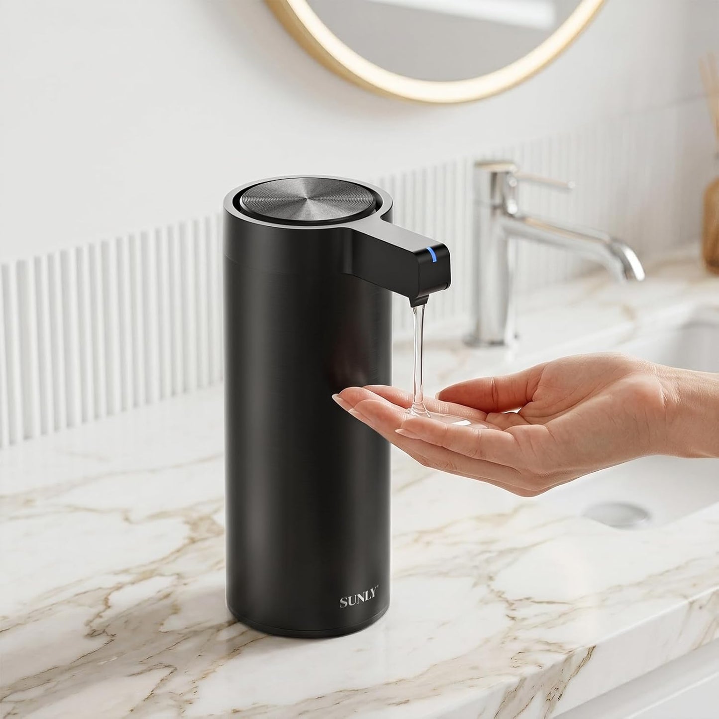 SUNLY Touchless Automatic Soap Dispenser – Clog-Free Pump, 0.2s Fast Sensor, USB-C Rechargeable, Smudge-Resistant Stainless Steel, for Kitchen & Bathroom Soap Dispenser