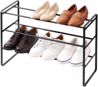 YAMAZAKI Home Frame Adjustable Shoe Rack - Spacesaving Storage Solution, 7" - Steel - Holds Up to 4 Pairs of Shoes Per Shelf