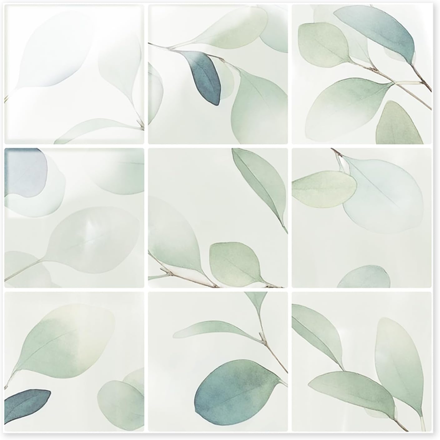 Peel & Stick Tile Stickers Waterproof Self-Adhesive Backsplash Stickers for Kitchen Bathroom Decor 10 Pack 11.8''x11.8'' (Light Green)