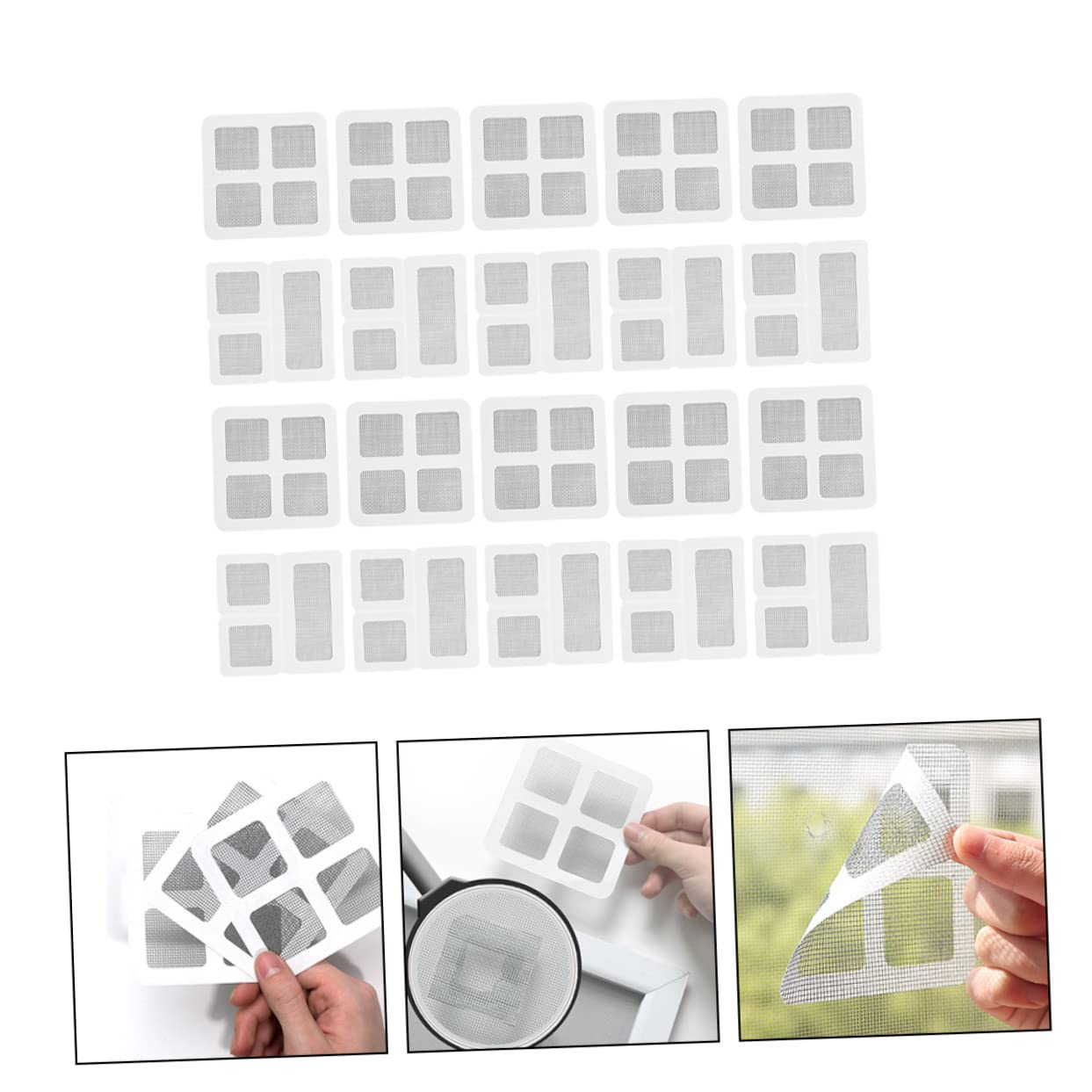 SOLUSTRE Window and Door Screen Repair Kit Screen Patch Repair Kit 20pcs Screen Tape Mesh Repair for DIY