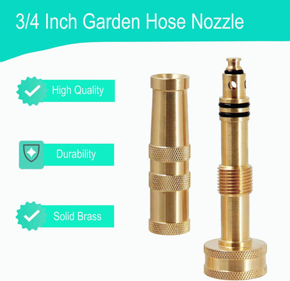 Garden Hose Nozzle, CM CUMIZON Solid Brass Heavy Duty Adjustable Twist Hose Nozzle, High Pressure Water Hose Sprayer Nozzle, 2 Pack | Heavy Duty, Adjustable Twist, High Pressure Water Sprayer