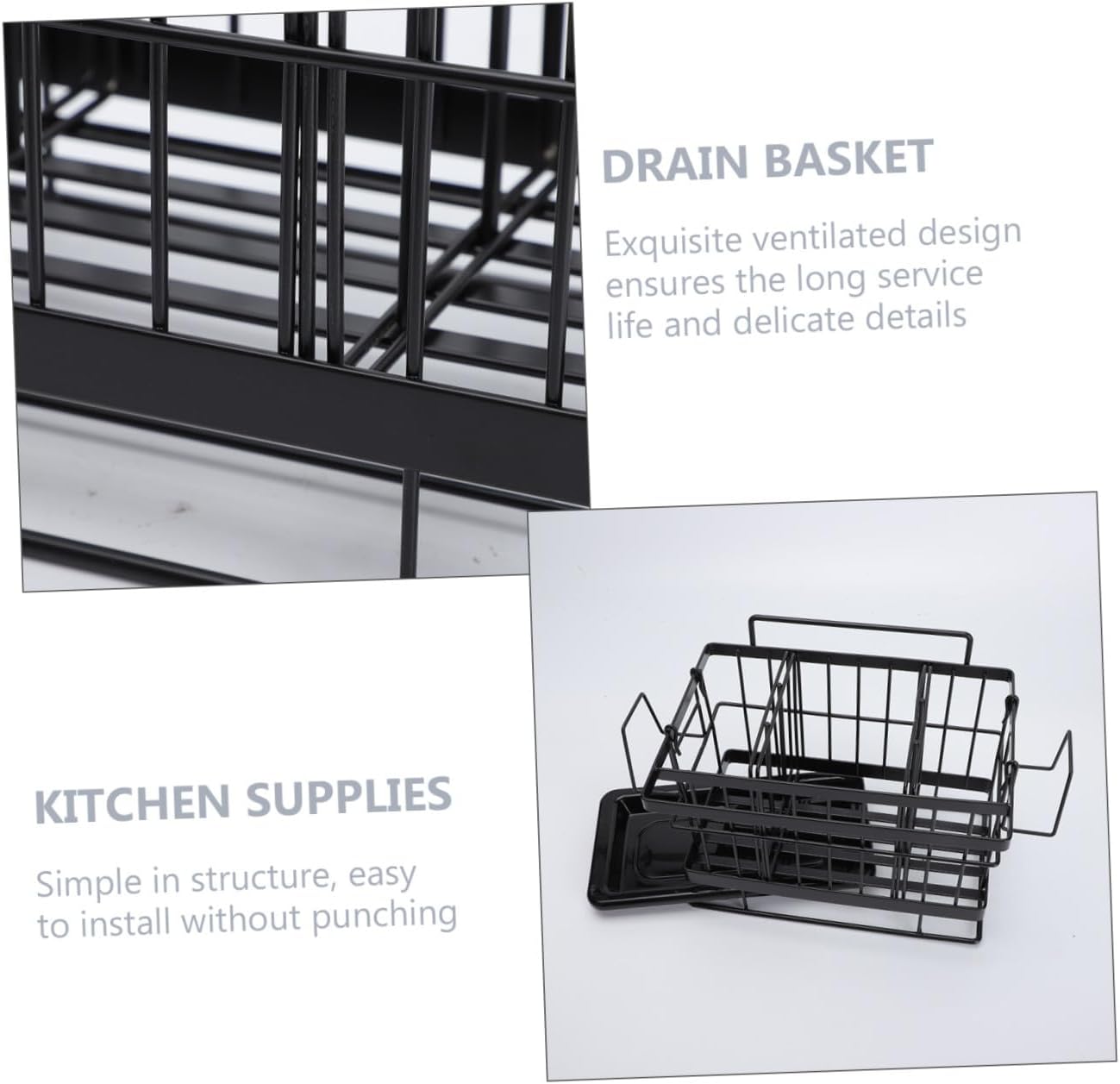 Holibanna 1pc Stainless Steel Wall-mounted Organizer Rack for Kitchen Bathroom Adjustable Sink Drain Holder for Sponges Cloths and Cleaning Tools Easy to Install Space-saving Design