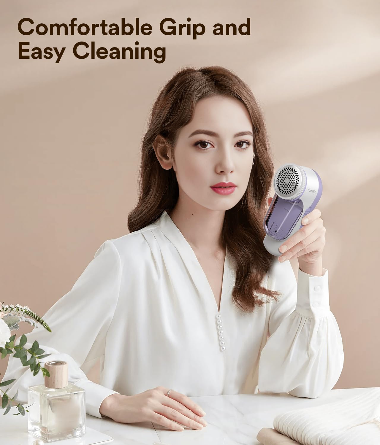 Fabric Shaver Rechargeable, Electric Lint Remover & Pill Remover for Clothes, USB-C Sweater Shaver with 6-Leaf Blade Depiller, Removes Fuzz Pills Bobbles from Cashmere Fleece Couch Furniture