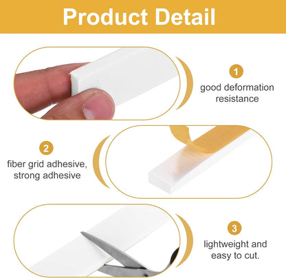 MECCANIXITY Weather Door Seal Strip Tape, Door Insulation Stripping Single Side Strong Self Adhesive Foam Tape Gap Filler for Door, Window, 1/4 Inch x 1/16 Inch x 32 Feet White 2 Pack