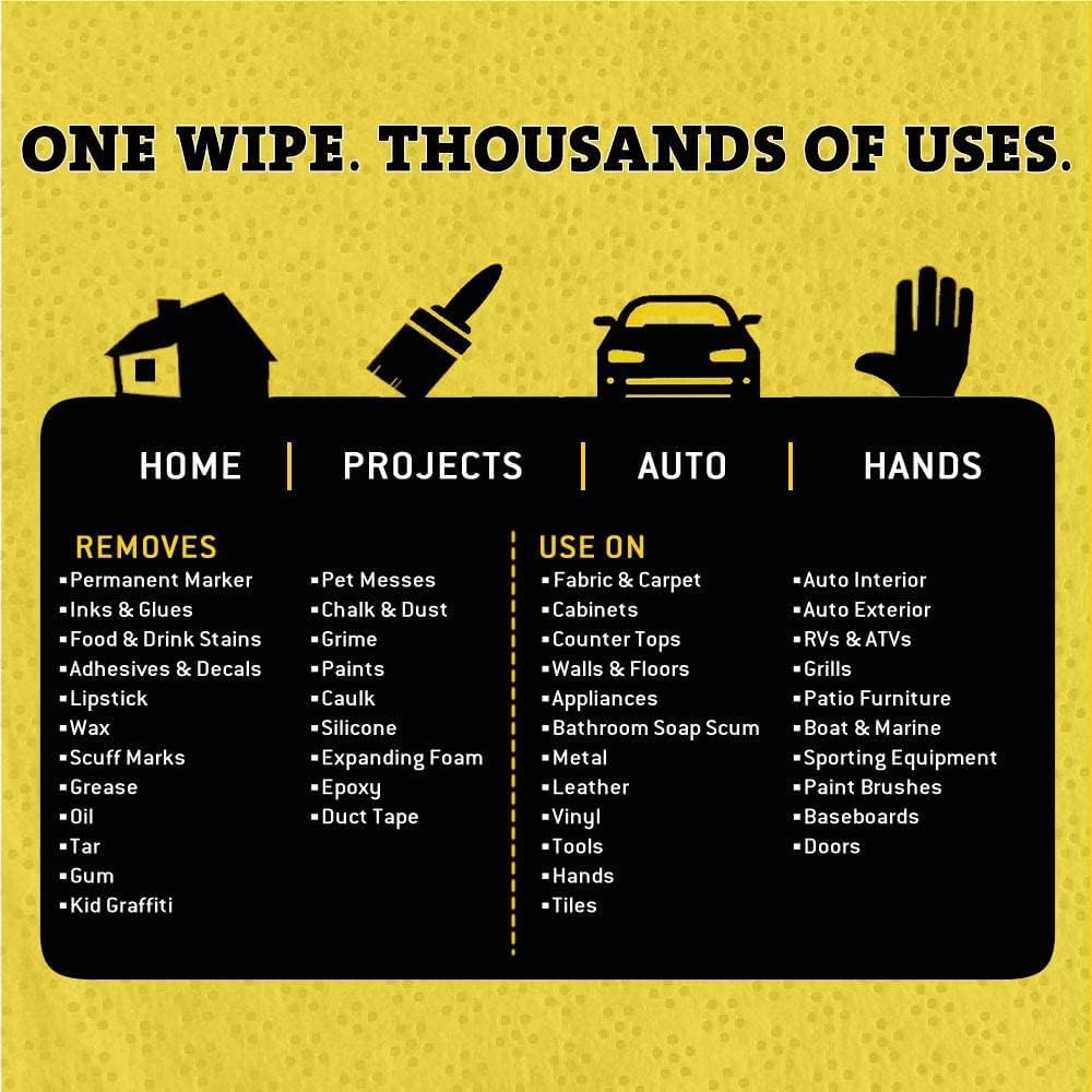 Tub O' Towels Heavy-Duty Multi-Surface Cleaning Wipes, 7" x 8", 40 Count Canister, Removes Grease, Grime, and Tough Stains, Durable Disposable White Wipes for Home, Garage, and Outdoor Cleaning Tasks | industrial-disposable-wipes