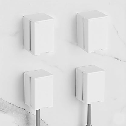 2 PCS Toothbrush Holder Wall Mounted with Cover for Bathroom, Self Adhesive Toothbrush Storage Organizer for Shower, Mini Toothbrush Hanger Rack for Dorm, Cabinet (Black)