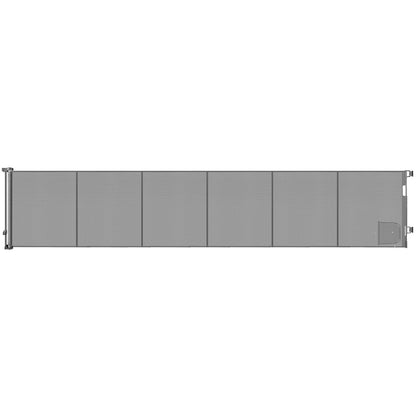 Reinforced 150” Extra Wide Pet Gate with Door 37 Inch Tall Retractable Dog Gates for Doorways Extra Wide Baby Gates for Large Openings with Reinforced Strips 12.5ft Large Dog Gate with Cat Door, White