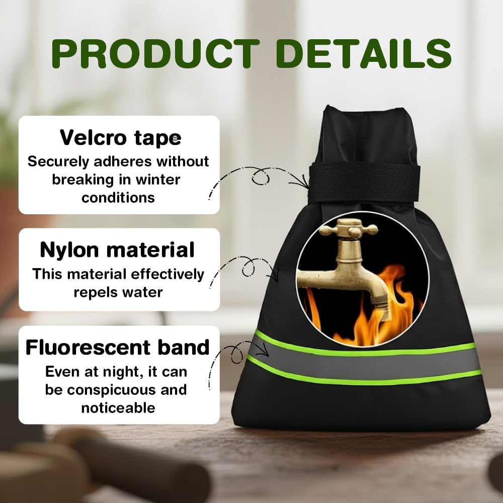 Outdoor Faucet Covers for Winter 2/4Pack - 8.3" x 5.9" Insulated Freeze Protection Spigot Covers, Waterproof Hose Bib Cover for Winterizing Outdoor Pipes, Universal Fit Faucet Protector (2PC-Black)