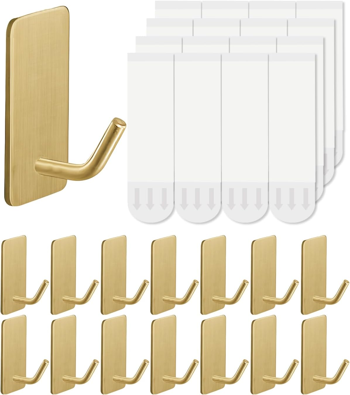 2 Razor Holder for Shower and 3 Adhesive Hooks with Removable Strips，Towel Hooks for Hanging，Wall Hooks for bathrooms，Removable Damage-Free Metal Shaver Holder，for Stockings，Decor，Robe