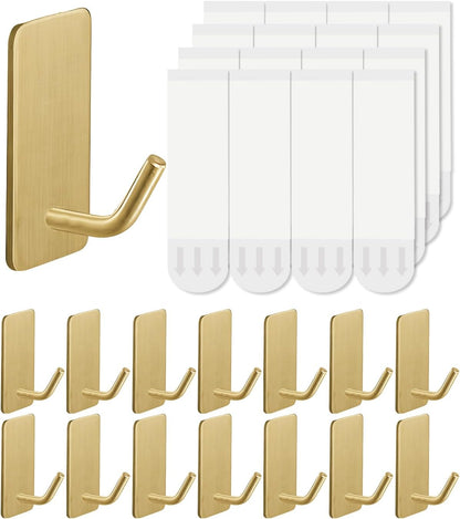 2 Razor Holder for Shower and 3 Adhesive Hooks with Removable Strips，Towel Hooks for Hanging，Wall Hooks for bathrooms，Removable Damage-Free Metal Shaver Holder，for Stockings，Decor，Robe