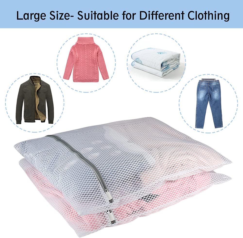 Vivifying Extra Large Mesh Laundry Bag, 2 Pack XXL Oversize Honeycomb Mesh Wash Bags for Washing Machine, Coats, Stuffed Toys, Blanket, Bedding, Sweater, Delicates Clothes (27 x 35 Inches)