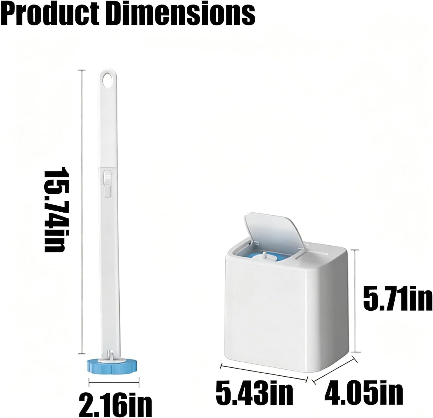 36 Sets of Disposable Toilet Brush Replacement Pads, Toilet Brush Sets, wall-Mounted Non-Contact Toilet Cleaning Kits, and Three Types of Replacement Brush Heads (Replace the Brush Head)