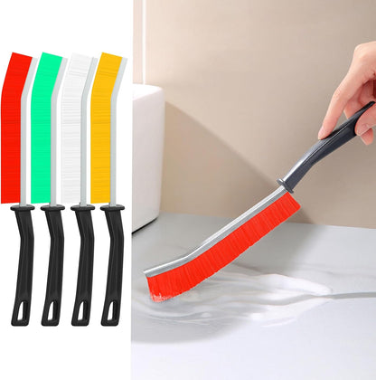 3 PCS Cleaning Gap Brush Set Narrow Crevice Scrub Brush with Stiff Bristles Handle Detail Cleaning Brushes for Home,White,Yellow,Red