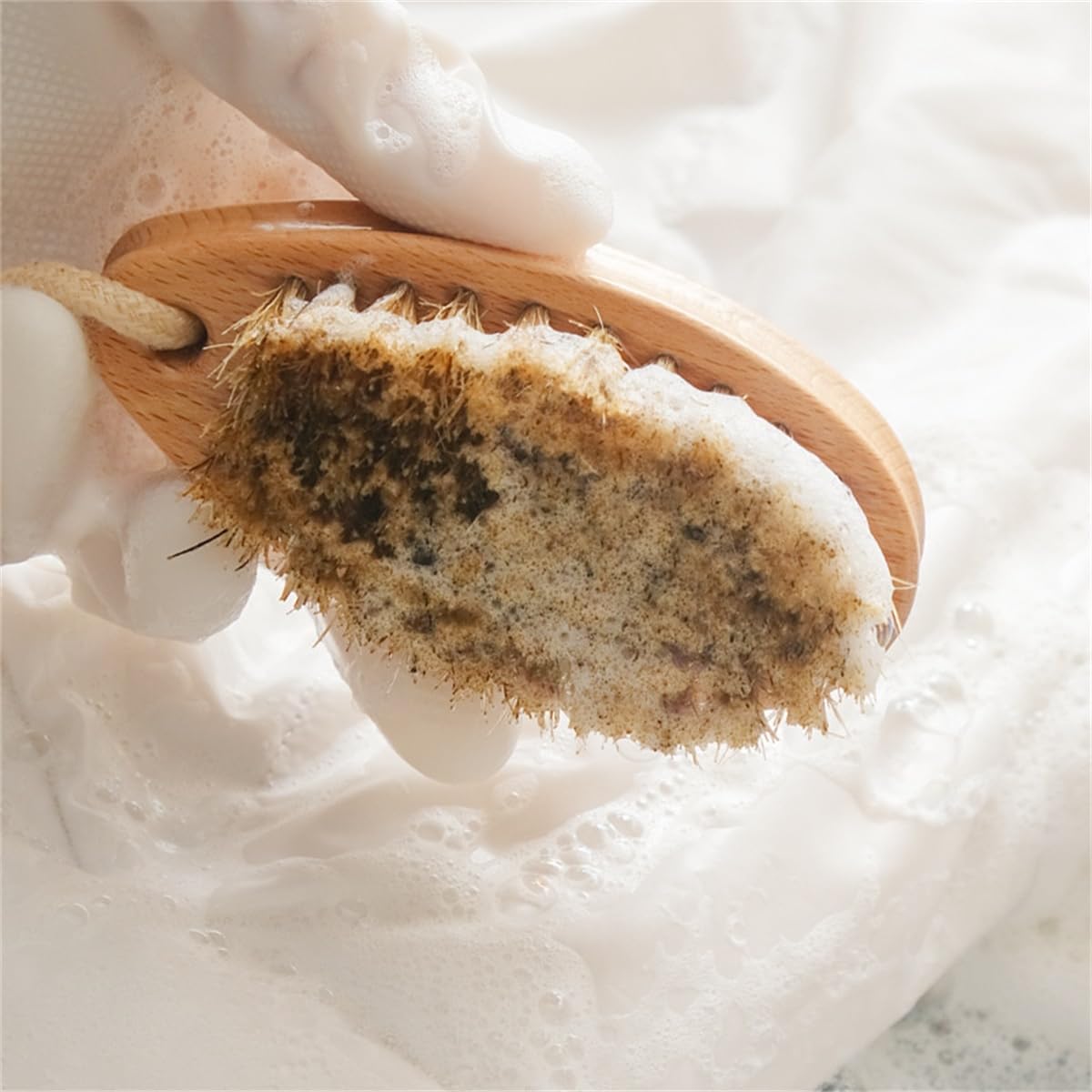 Natural Blend Bristle Laundry Brush Clothes Fabric Cleaning Brush for Non-Destructive Cleaning and Laundry Use for Scrubbing Stains on Delicate Fabrics Knitted Cotton Leather