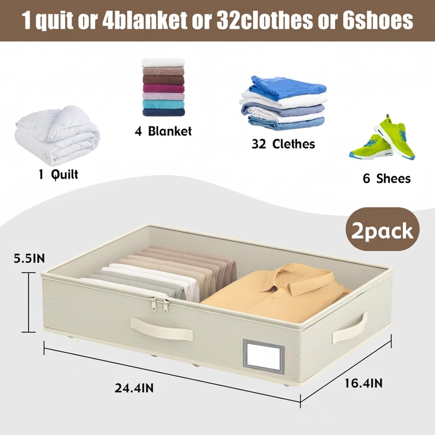 EE-RoomWorld Under Bed Storage with Wheels, No Assemble Required 5.5 inches height grey under bed storage bins,Low Profile Rolling Underbed Shoe Storage containers，dorm underbed storage drawers