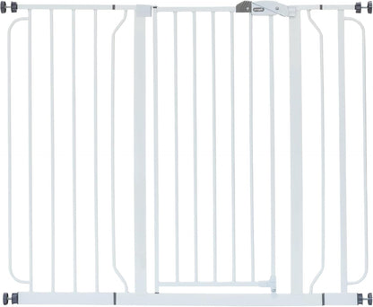 Regalo Safety 29-38.5" Baby Gate for Doorways & Bottom of Stairs, Pressure Mounted Baby Gate with Door for Babies, Toddlers & Pets, Tested & Safe for 30 Years, American Designed, American Owned, White