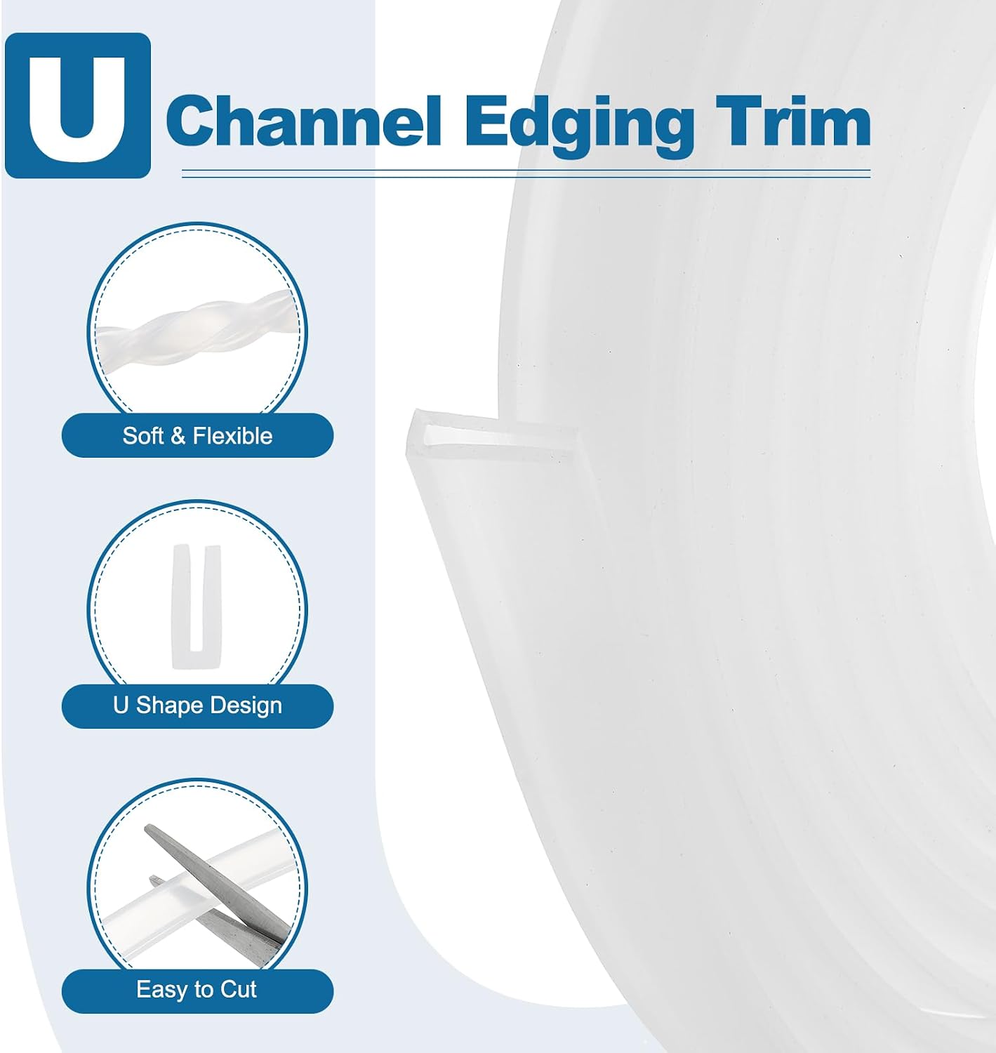 PATIKIL U Channel Edging Trim, 26Ft Sheet Metal Edge Guard Protector Rubber Edge Trim Air Sealed Seal Strip, 5/64" Slot, Fits 1/16"-5/64" Edge, 9/32" x5/128 x5/32