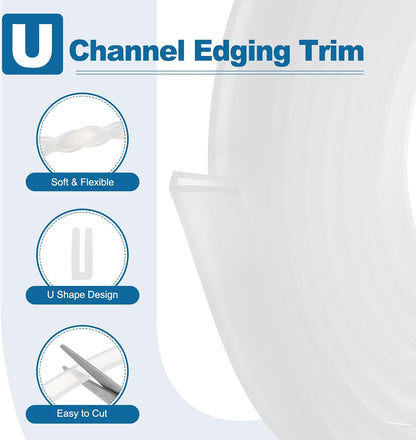 PATIKIL U Channel Edging Trim, 26Ft Sheet Metal Edge Guard Protector Rubber Edge Trim Air Sealed Seal Strip, 5/64" Slot, Fits 1/16"-5/64" Edge, 9/32" x5/128 x5/32