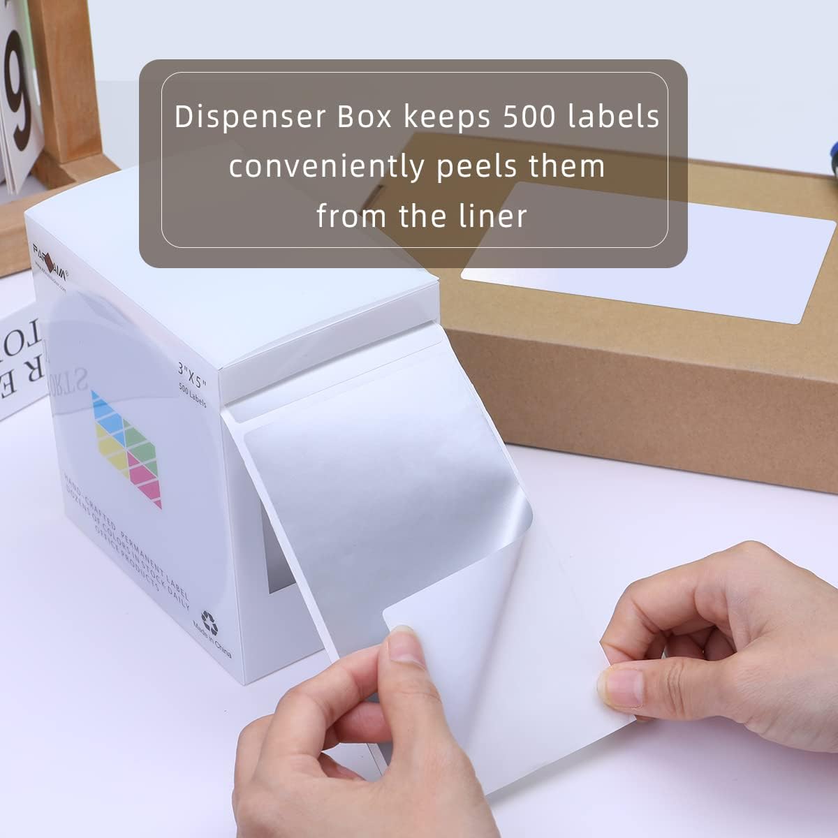 PARLAIM 3 X 5 Inch Rectangle Adhesive Color Coding Stickers,Square Inventory Label Stickers -500Per Dispenser Box (Fluorescent Green)