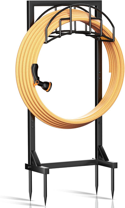 Garden Water Hose Holder for Outside | Detachable, Heavy Duty, Freestanding Hanger Stand, Hold Up to 150FT, Metal stand