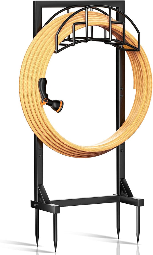 Garden Water Hose Holder for Outside | Detachable, Heavy Duty, Freestanding Hanger Stand, Hold Up to 150FT, Metal stand