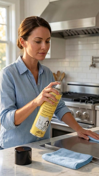 Fred's Citrus Clean Natural Orange Degreaser Spray - Heavy Duty Kitchen Cleaner for Stoves, Grills, Stainless Steel & Multi-Surface - Foaming Formula, Fresh Citrus Scent, 18 oz