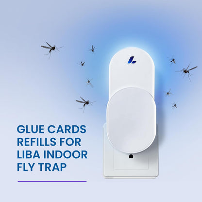 LiBa Fly Trap Indoor for Home, Plug-in Flying Insect Trap for Flies, Fruit Flies, Moths, Gnats, Mosquito Killer Insect Catcher Fly Tapper with 3 Refill Glue Cards for Home Office