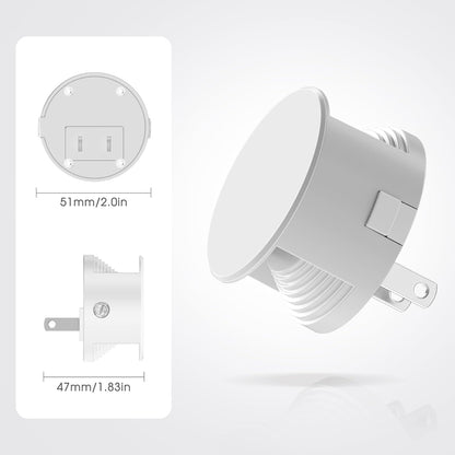 Briignite Night Lights Plug into Wall [2 Pack], White Night Light Dusk to Dawn Sensor Nightlight, Brightness Adjustable 3000K Soft White, Plug in Night Light for Bedroom, Hallway, Stairs, Kitchen