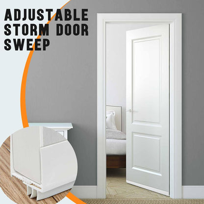 Pickmesh 4 Pcs 36 Inch Adjustable Storm Door Sweep for 1 to 1-2/5 in Bottom Seal Replacement Parts Under Draft Stopper Weather Stripping Threshold (White)